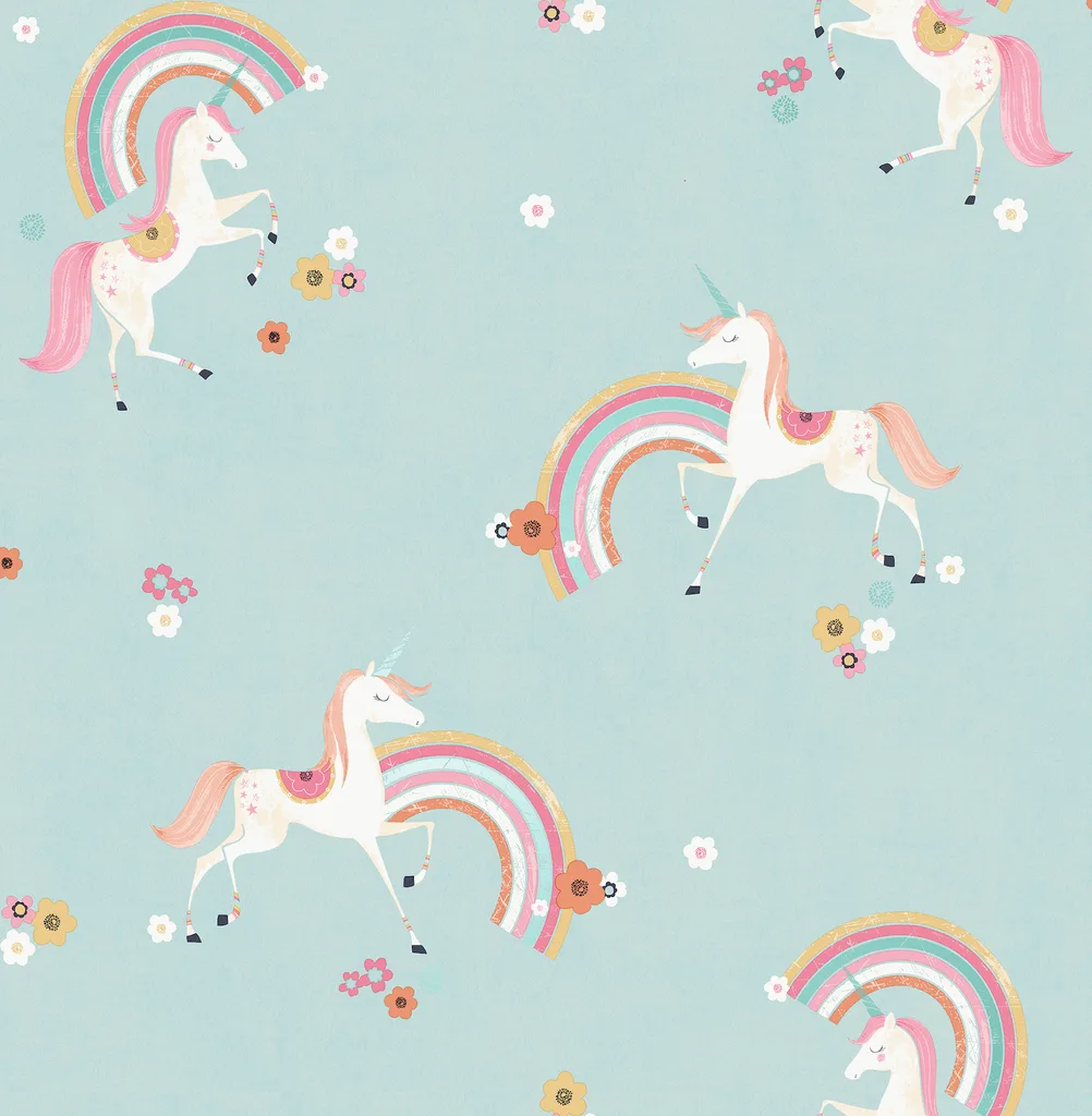 Advantage Rainbow Unicorn wallpaper, color Blue, SKU 4203-27564