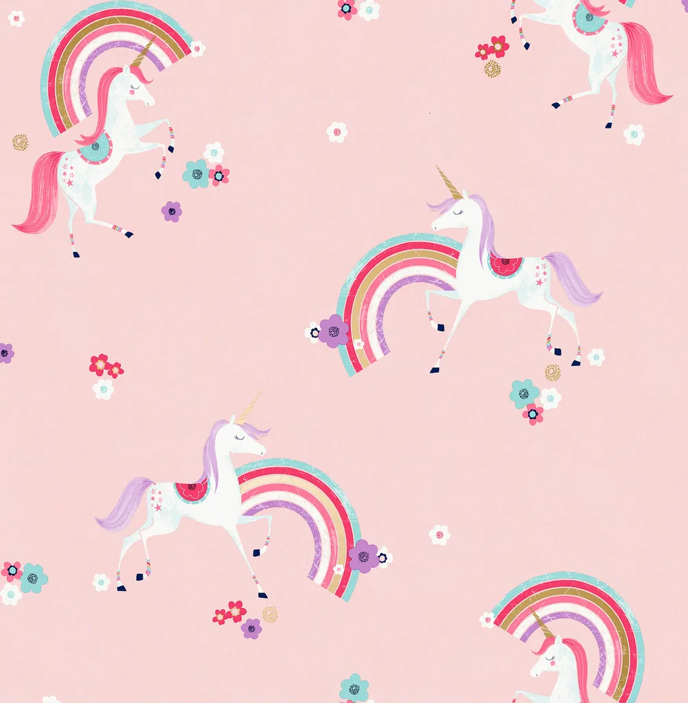 Advantage Rainbow Unicorn wallpaper, color Pink, SKU 4203-27565