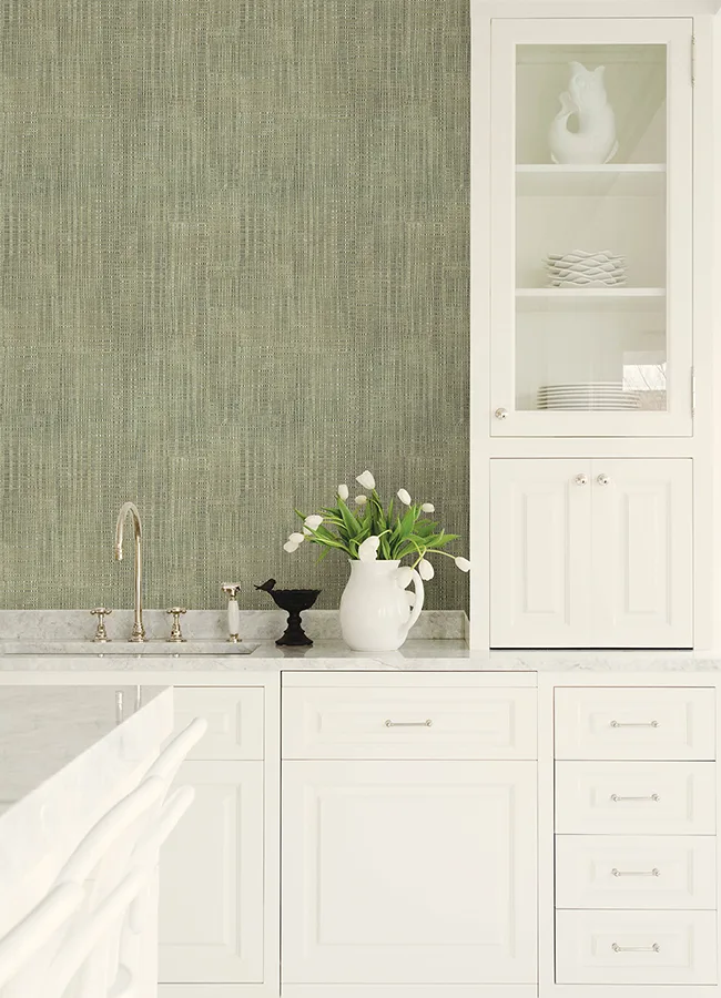 Advantage Rattan wallpaper, color Green, SKU 4168-17732