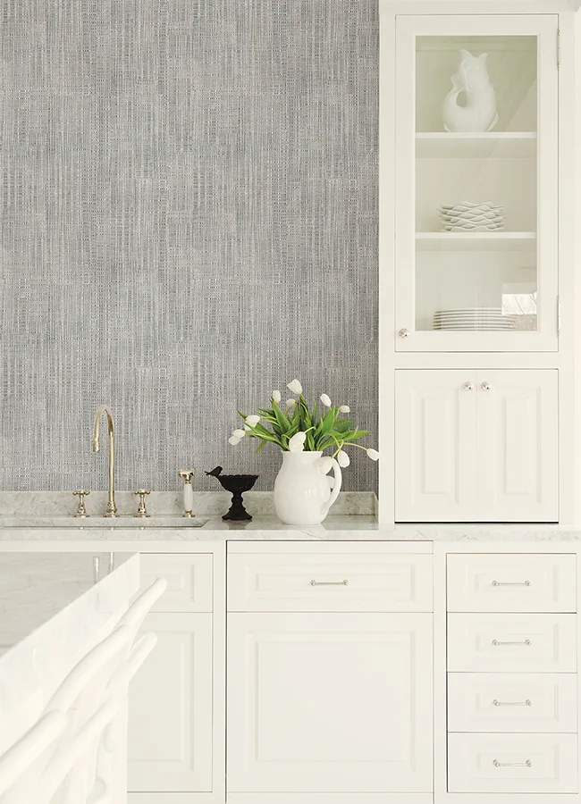 Advantage Rattan wallpaper, color Silver, SKU 4168-17738