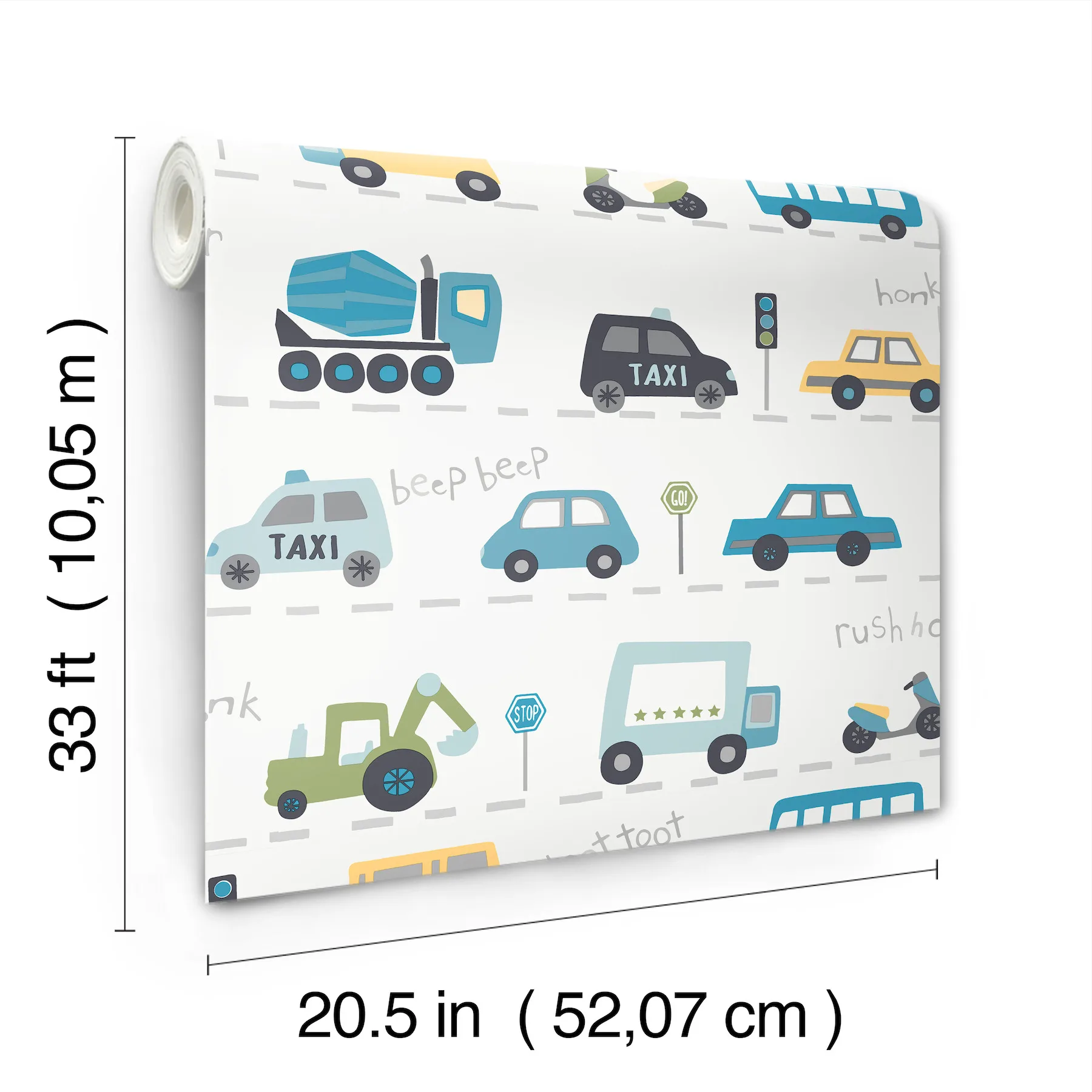Advantage Road Traffic - Blue Wallpaper | Buy Online Advantage Road Traffic wallpaper, color Blue, SKU 4203-27594