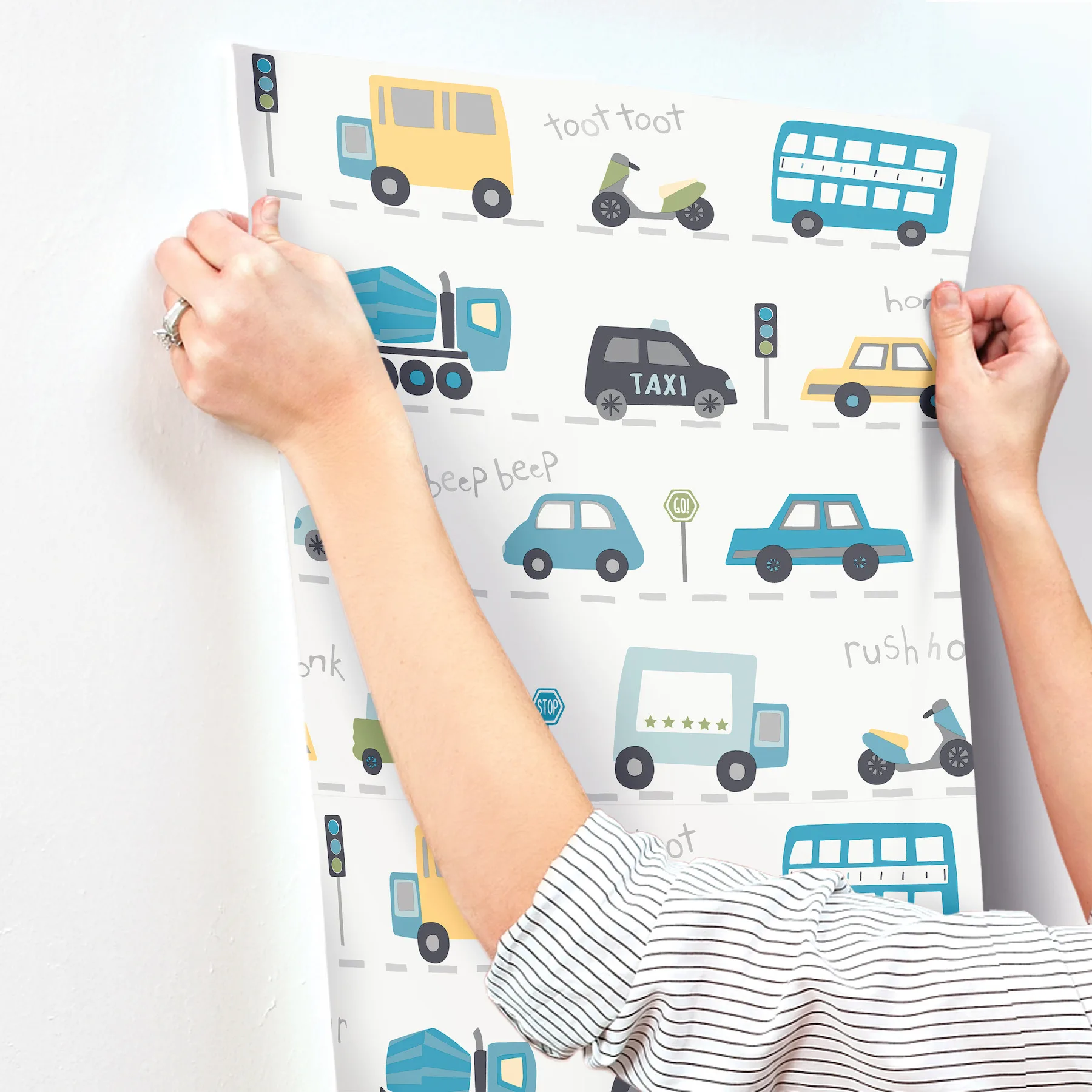 Advantage Road Traffic - Blue Wallpaper | Buy Online Advantage Road Traffic wallpaper, color Blue, SKU 4203-27594