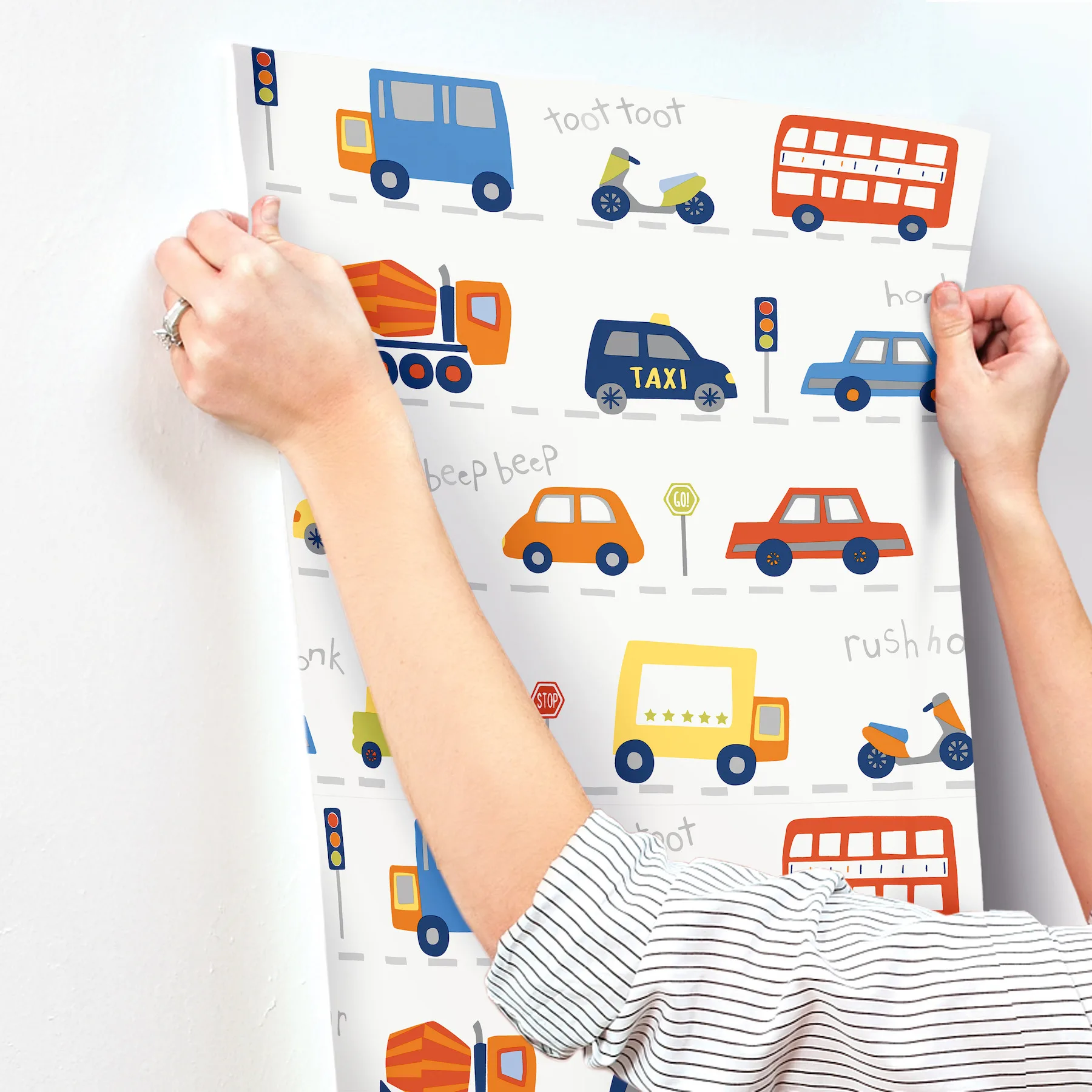 Advantage Road Traffic - Red Wallpaper | Buy Online Advantage Road Traffic wallpaper, color Red, SKU 4203-27593