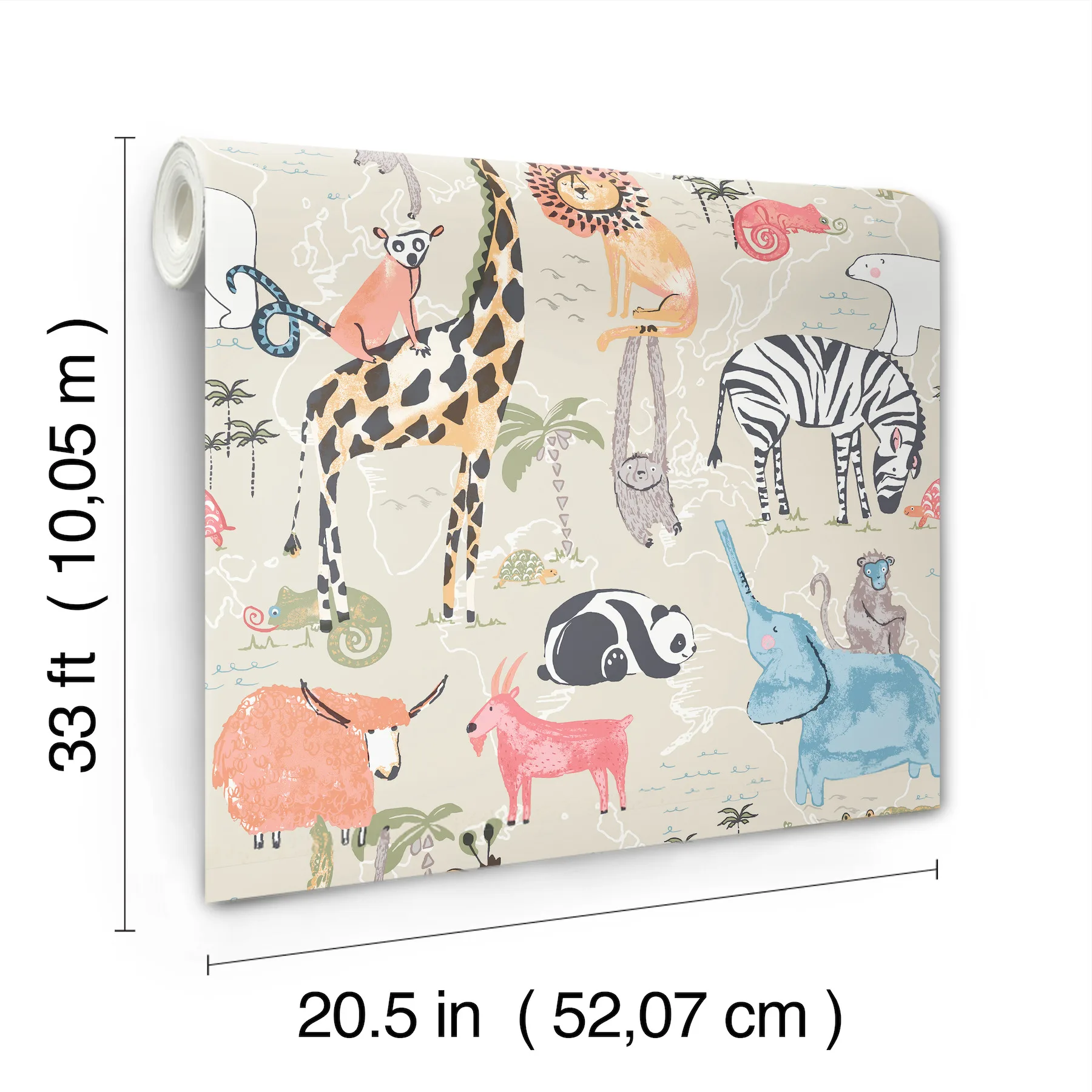 Advantage Safari Animals - Beige Wallpaper | Buy Online Advantage Safari Animals wallpaper, color Beige, SKU 4203-27540