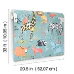 Advantage Safari Animals - Blue Wallpaper | Buy Online Advantage Safari Animals wallpaper, color Blue, SKU 4203-27541
