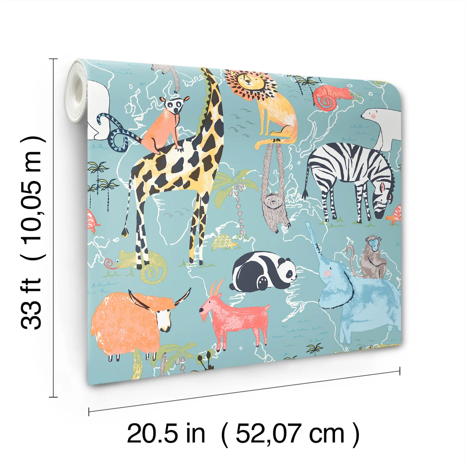 Advantage Safari Animals - Blue Wallpaper | Buy Online Advantage Safari Animals wallpaper, color Blue, SKU 4203-27541