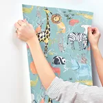 Advantage Safari Animals - Blue Wallpaper | Buy Online Advantage Safari Animals wallpaper, color Blue, SKU 4203-27541