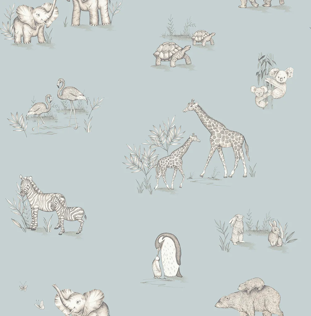 Advantage Safari Babies wallpaper, color Blue, SKU 4203-27551