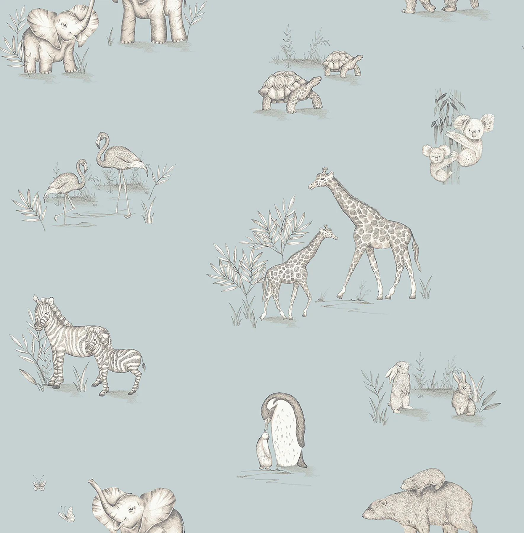 Advantage Safari Babies wallpaper, color Blue, SKU 4203-27551