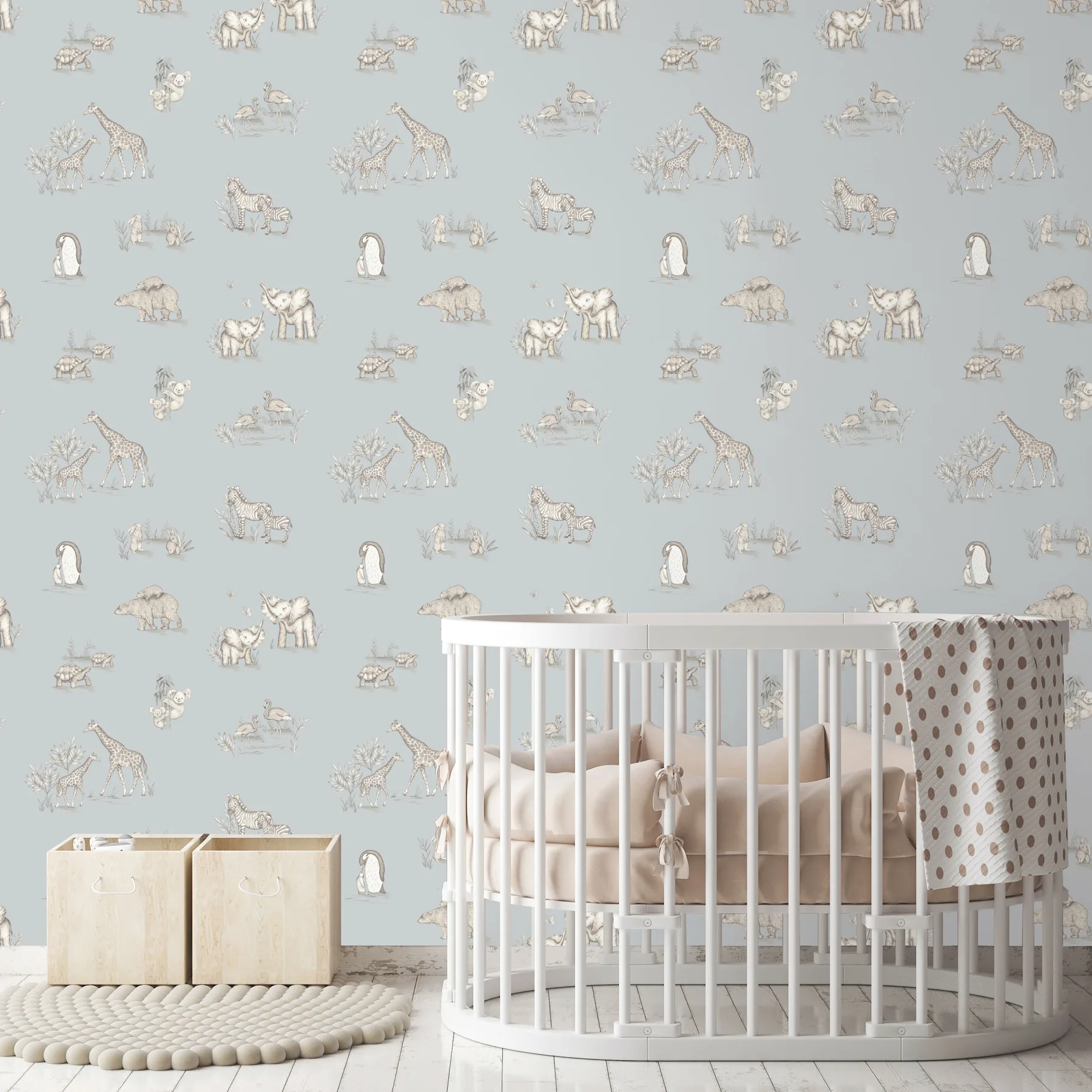 Advantage Safari Babies - Blue Wallpaper | Buy Online Advantage Safari Babies wallpaper, color Blue, SKU 4203-27551