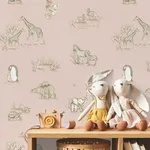 Advantage Safari Babies wallpaper, color Pink, SKU 4203-27552