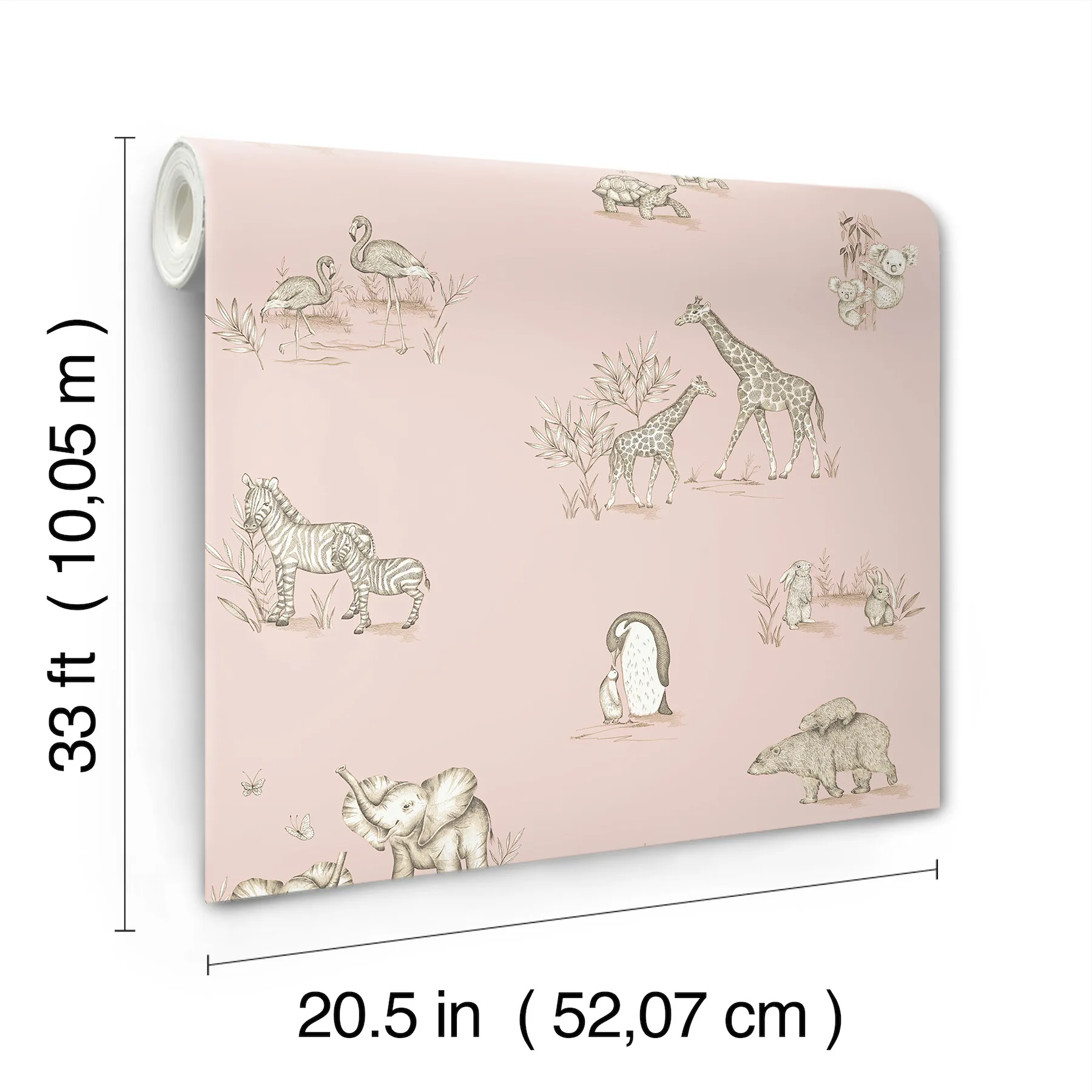 Advantage Safari Babies wallpaper, color Pink, SKU 4203-27552