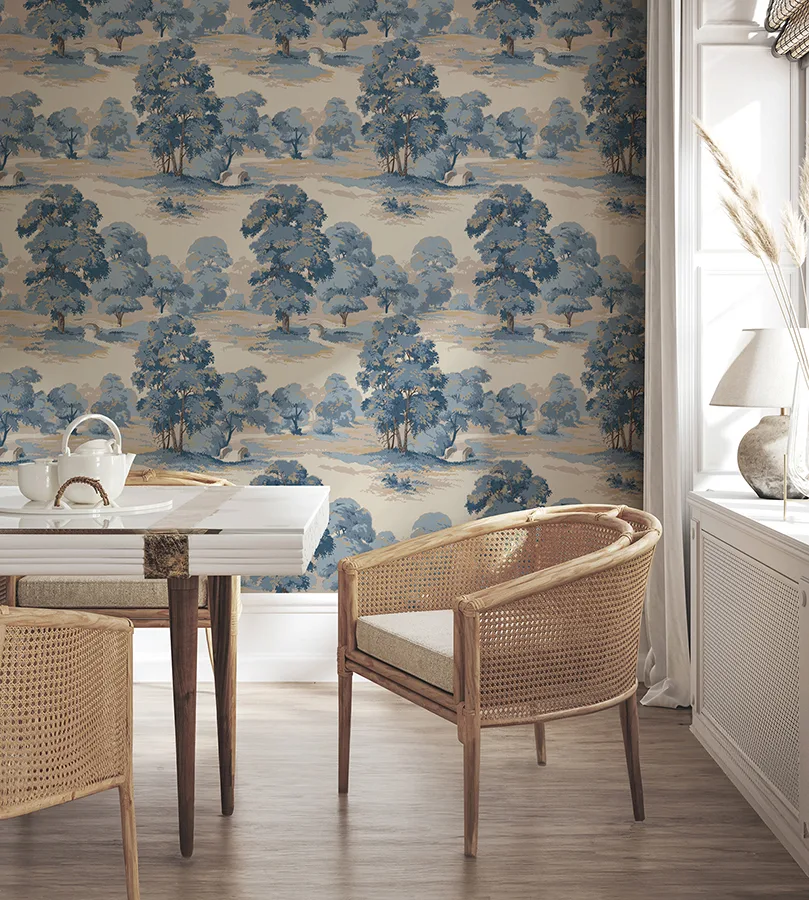 Advantage Sherwood - Blue Wallpaper | Buy Online Advantage Sherwood wallpaper, color Blue, SKU 4164-M1830