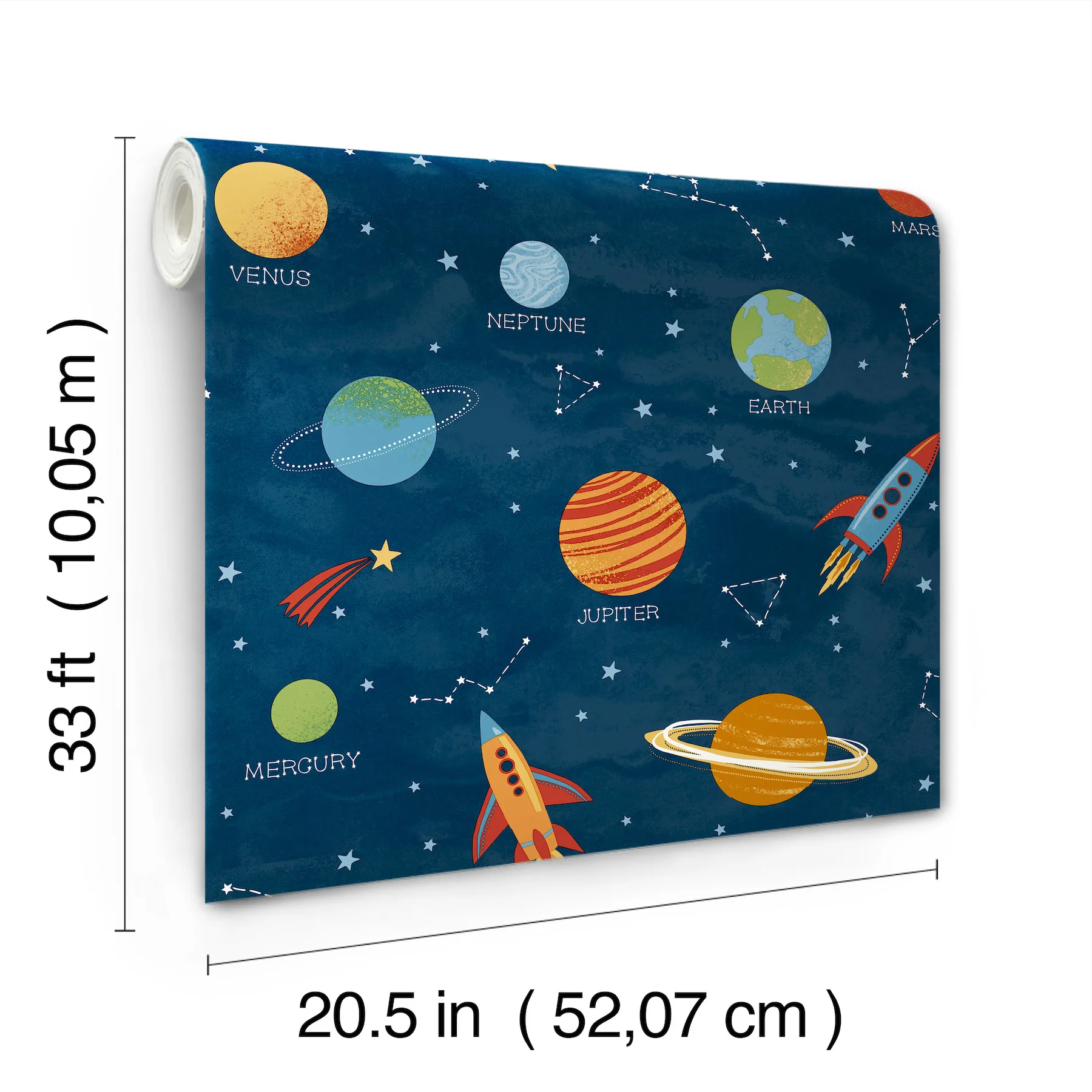 Advantage Solar System - Blue Wallpaper | Buy Online Advantage Solar System wallpaper, color Blue, SKU 4203-27595