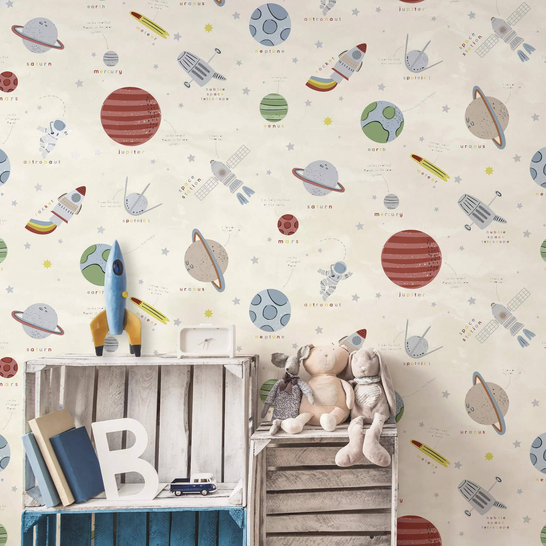 Advantage Space Adventure wallpaper, color Beige, SKU 4203-27596