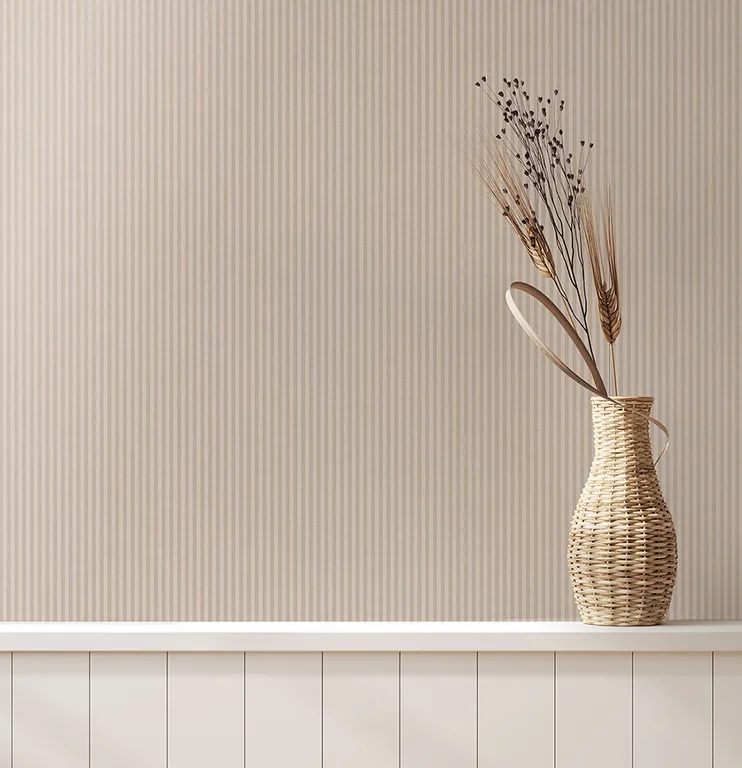 Advantage Ticking wallpaper, color Beige, SKU 4164-M1848