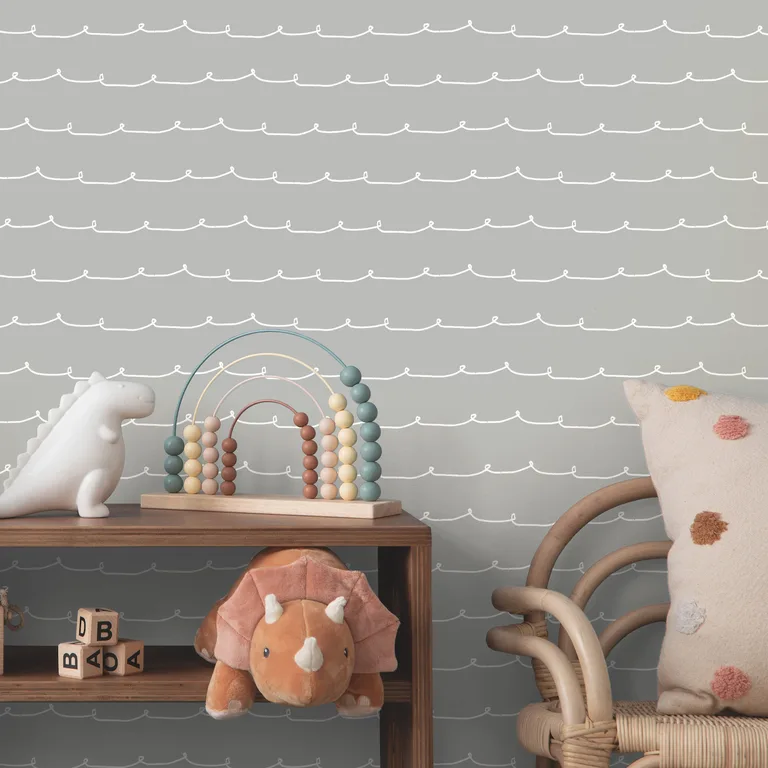 Advantage Wiggle Line wallpaper, color Grey, SKU 4203-27570