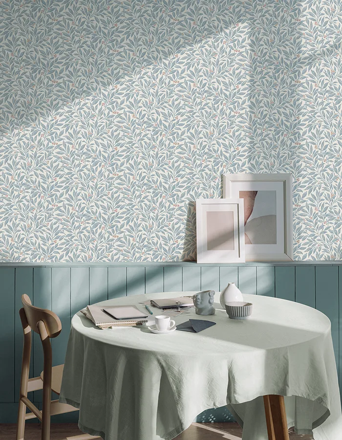 Advantage Winter Berry - Blue Wallpaper | Buy Online Advantage Winter Berry wallpaper, color Blue, SKU 4164-M1841