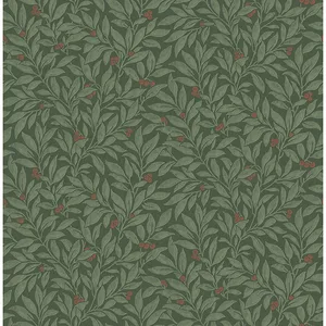 Advantage Winter Berry wallpaper, color Evergreen, SKU 4164-M1844