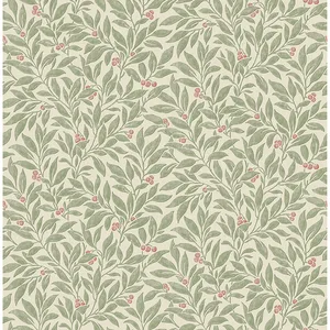 Advantage Winter Berry wallpaper, color Green, SKU 4164-M1840