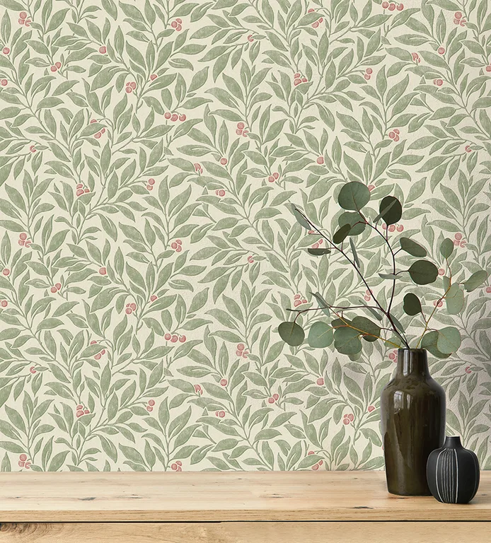 Advantage Winter Berry wallpaper, color Green, SKU 4164-M1840