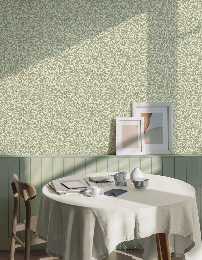 Advantage Winter Berry - Green Wallpaper | Buy Online Advantage Winter Berry wallpaper, color Green, SKU 4164-M1840