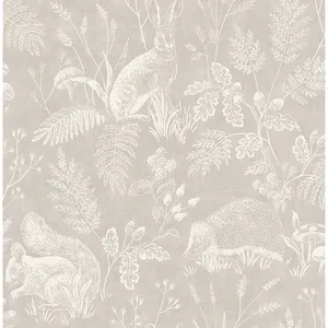 Advantage Woodland wallpaper, color Light Grey, SKU 4164-M1800