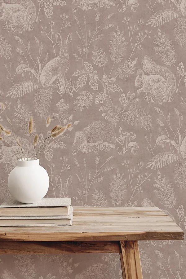 Advantage Woodland wallpaper, color Mahogany, SKU 4164-M1803