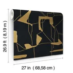 Antonina Vella Abstract Geo - Black & Gold Wallpaper | Buy Online Antonina Vella Abstract Geo wallpaper, color Black & Gold, SKU MD7115