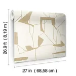 Antonina Vella Abstract Geo wallpaper, color Cream & Gold, SKU MD7113