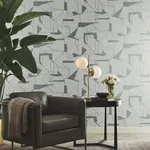 Antonina Vella Abstract Geo - Fog & Silver Wallpaper | Buy Online Antonina Vella Abstract Geo wallpaper, color Fog & Silver, SKU MD7111
