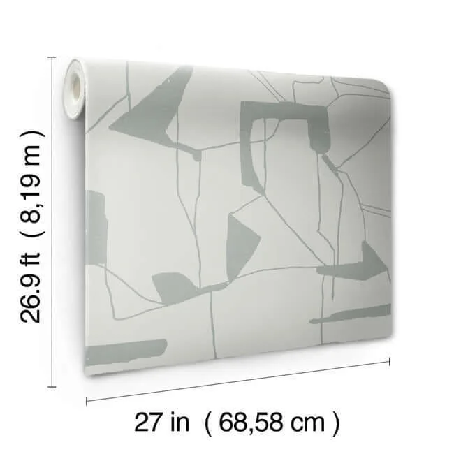 Antonina Vella Abstract Geo - Fog & Silver Wallpaper | Buy Online Antonina Vella Abstract Geo wallpaper, color Fog & Silver, SKU MD7111