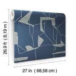 Antonina Vella Abstract Geo - Navy & Silver Wallpaper | Buy Online Antonina Vella Abstract Geo wallpaper, color Navy & Silver, SKU MD7112