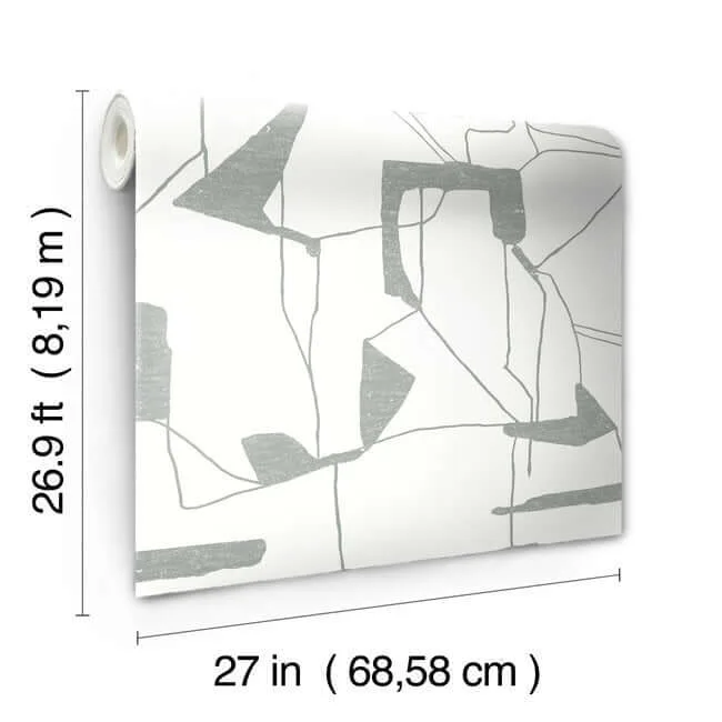 Antonina Vella Abstract Geo - White & Silver Wallpaper | Buy Online Antonina Vella Abstract Geo wallpaper, color White & Silver, SKU MD7114