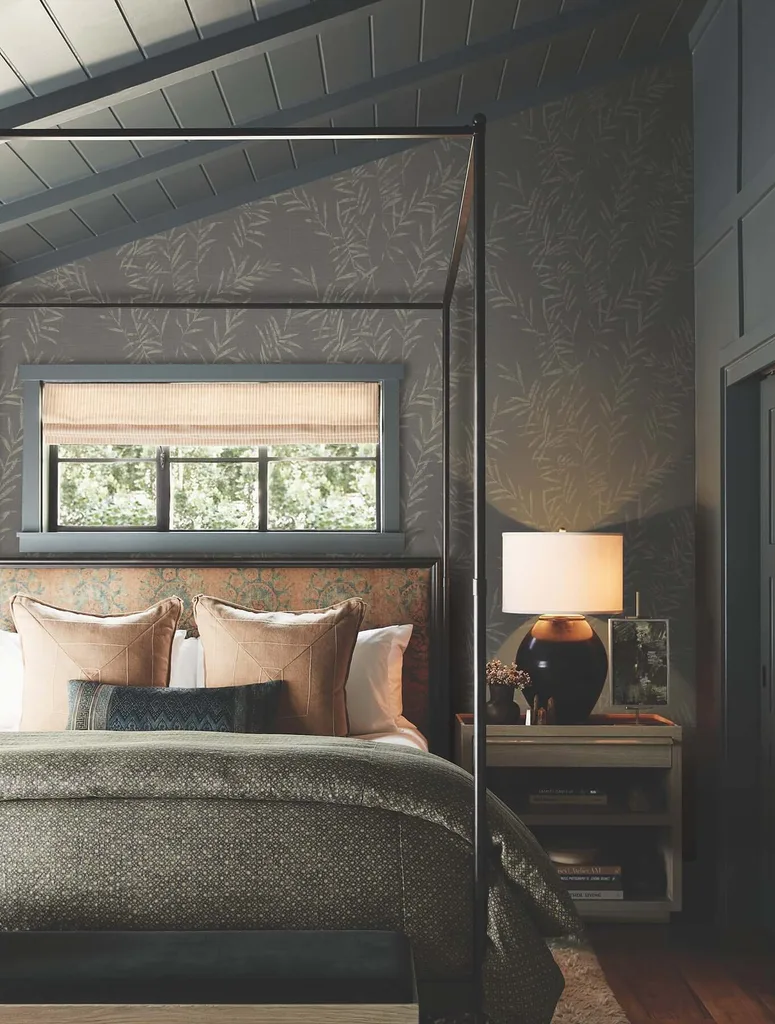 Antonina Vella Allerton Bamboo wallpaper, color Black, SKU AB3061