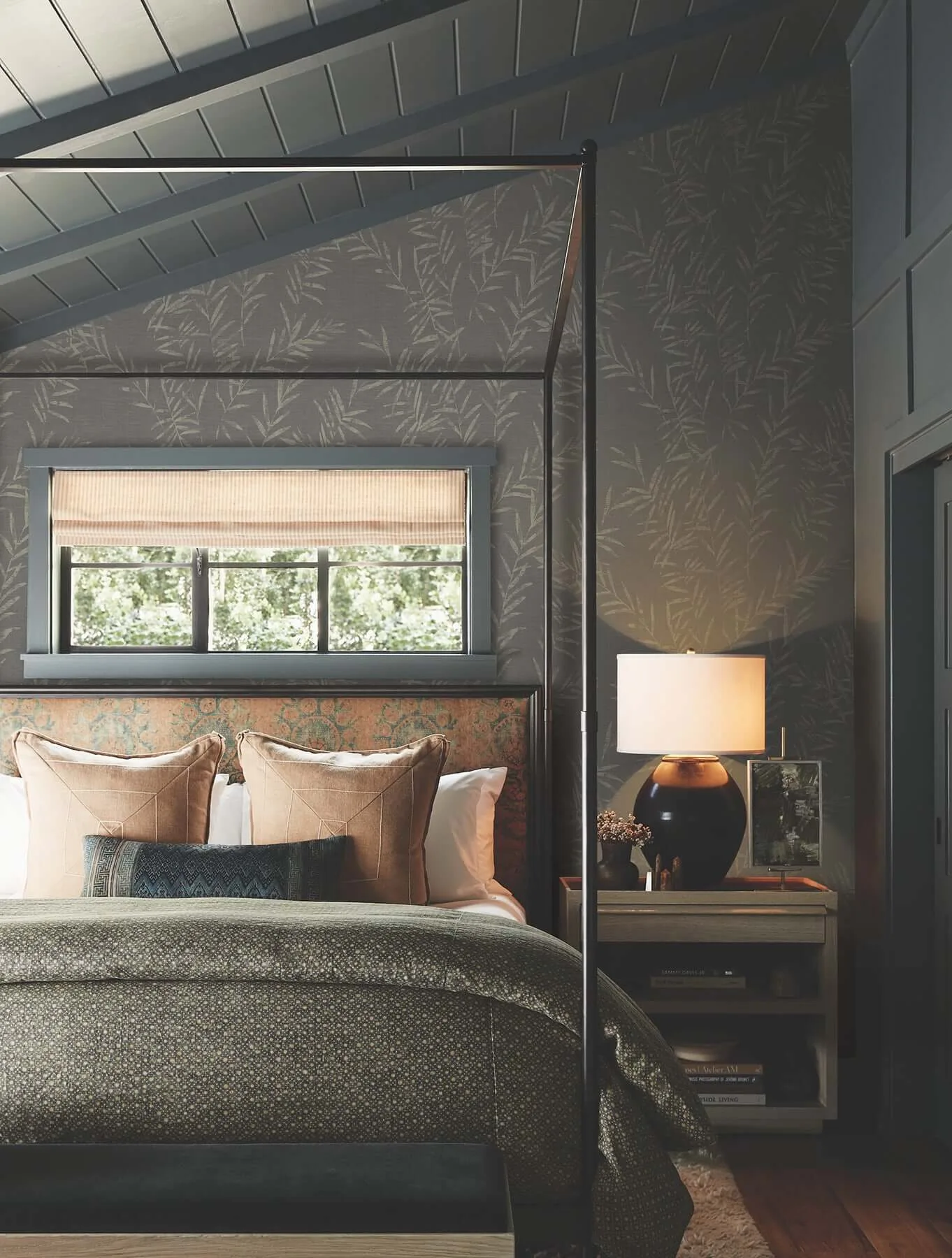 Antonina Vella Allerton Bamboo wallpaper, color Black, SKU AB3061
