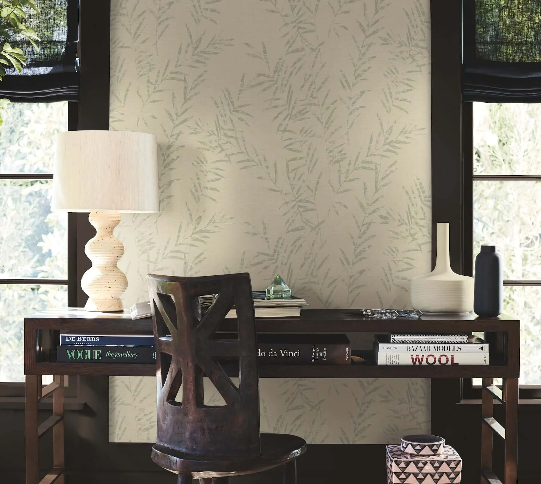 Antonina Vella Allerton Bamboo - Linen Wallpaper | Buy Online Antonina Vella Allerton Bamboo wallpaper, color Linen, SKU AB3063