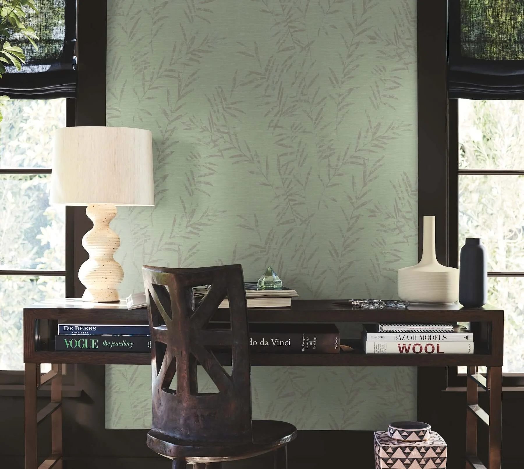 Antonina Vella Allerton Bamboo - Sage Wallpaper | Buy Online Antonina Vella Allerton Bamboo wallpaper, color Sage, SKU AB3064