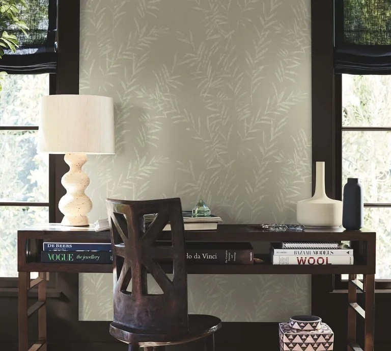 Antonina Vella Allerton Bamboo wallpaper, color Taupe, SKU AB3062