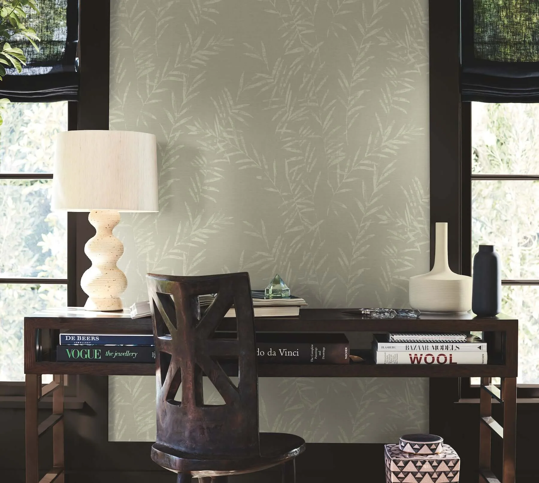 Antonina Vella Allerton Bamboo - Taupe Wallpaper | Buy Online Antonina Vella Allerton Bamboo wallpaper, color Taupe, SKU AB3062