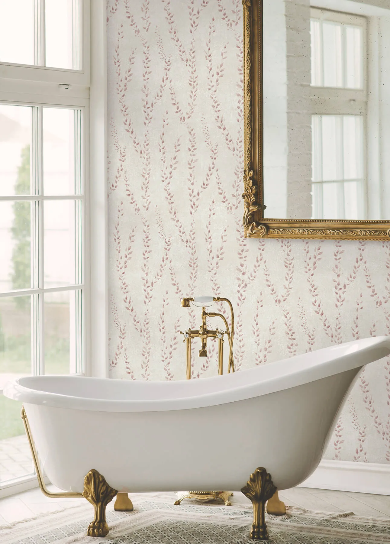 Antonina Vella Alpenrose wallpaper, color Maroon, SKU LL3255