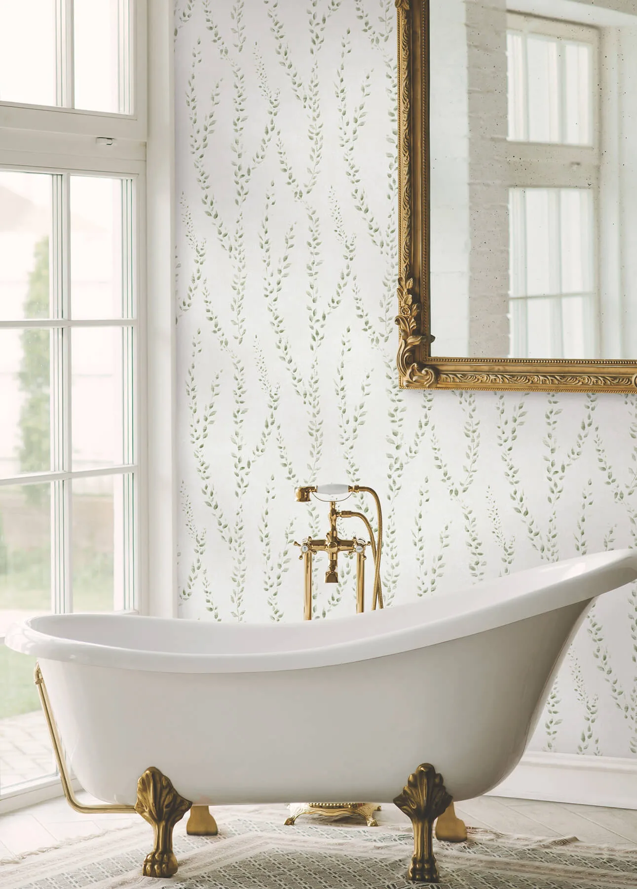 Antonina Vella Alpenrose wallpaper, color Moss, SKU LL3252