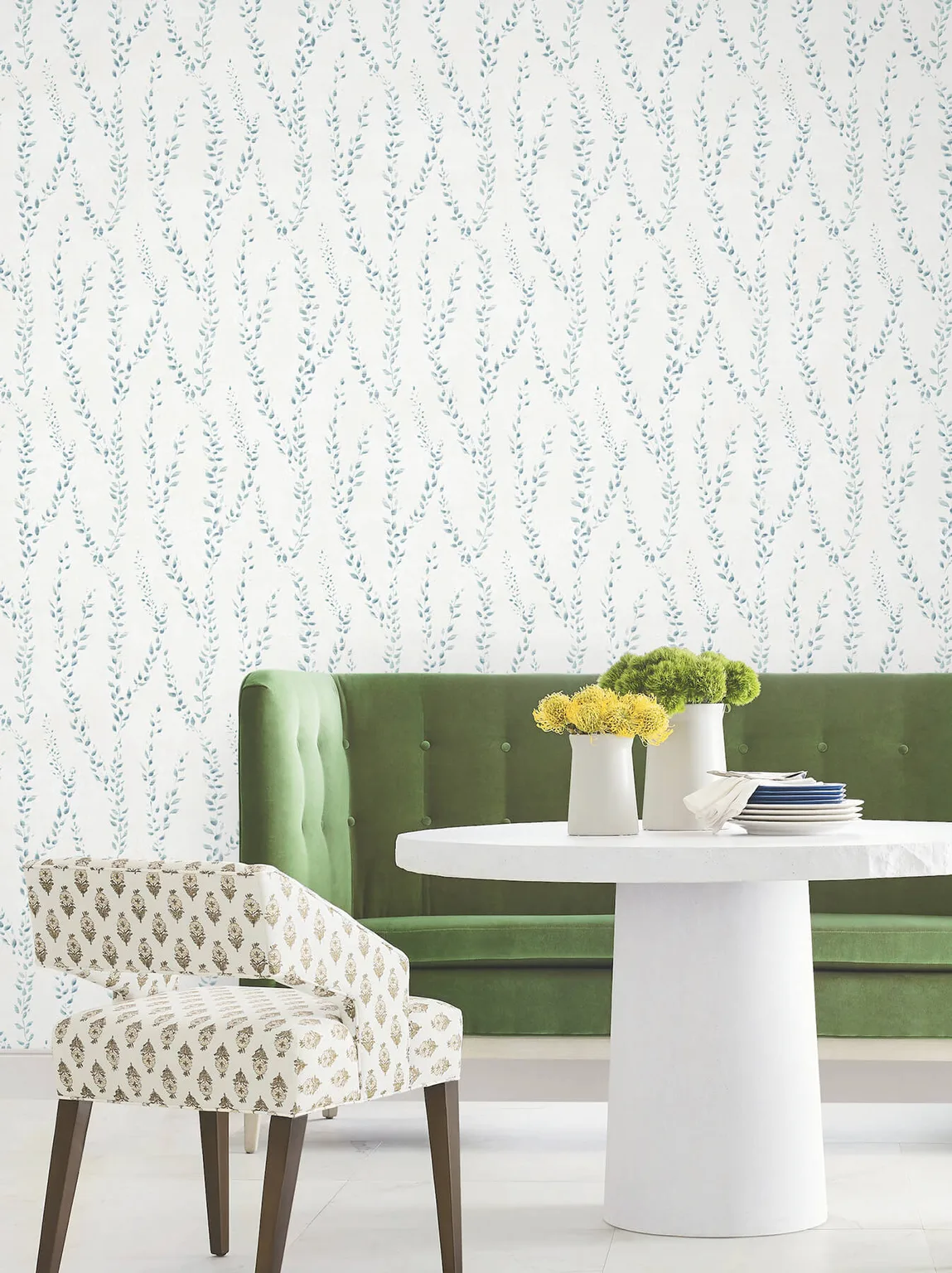 Antonina Vella Alpenrose wallpaper, color Sapphire, SKU LL3256