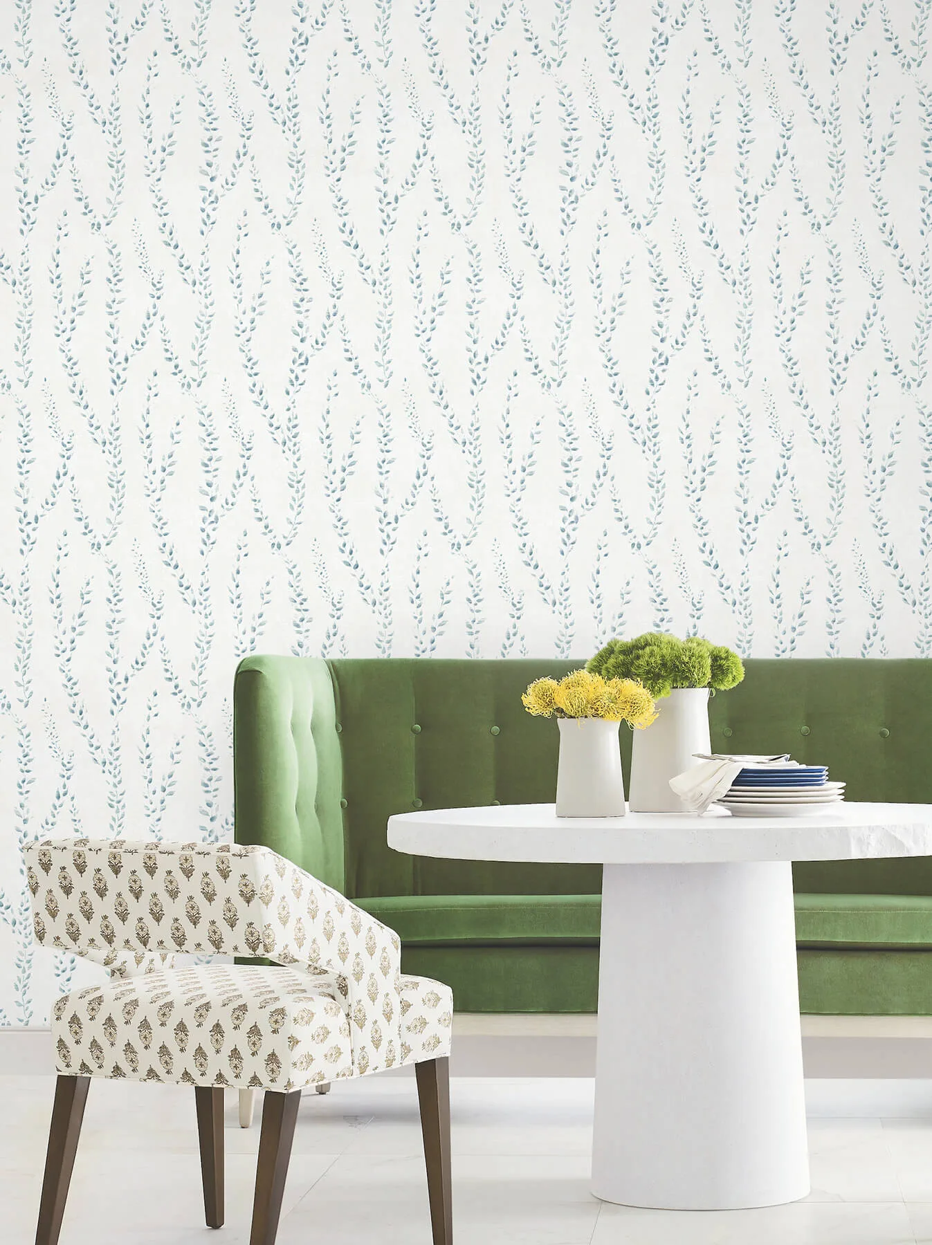 Antonina Vella Alpenrose - Sapphire Wallpaper | Buy Online Antonina Vella Alpenrose wallpaper, color Sapphire, SKU LL3256