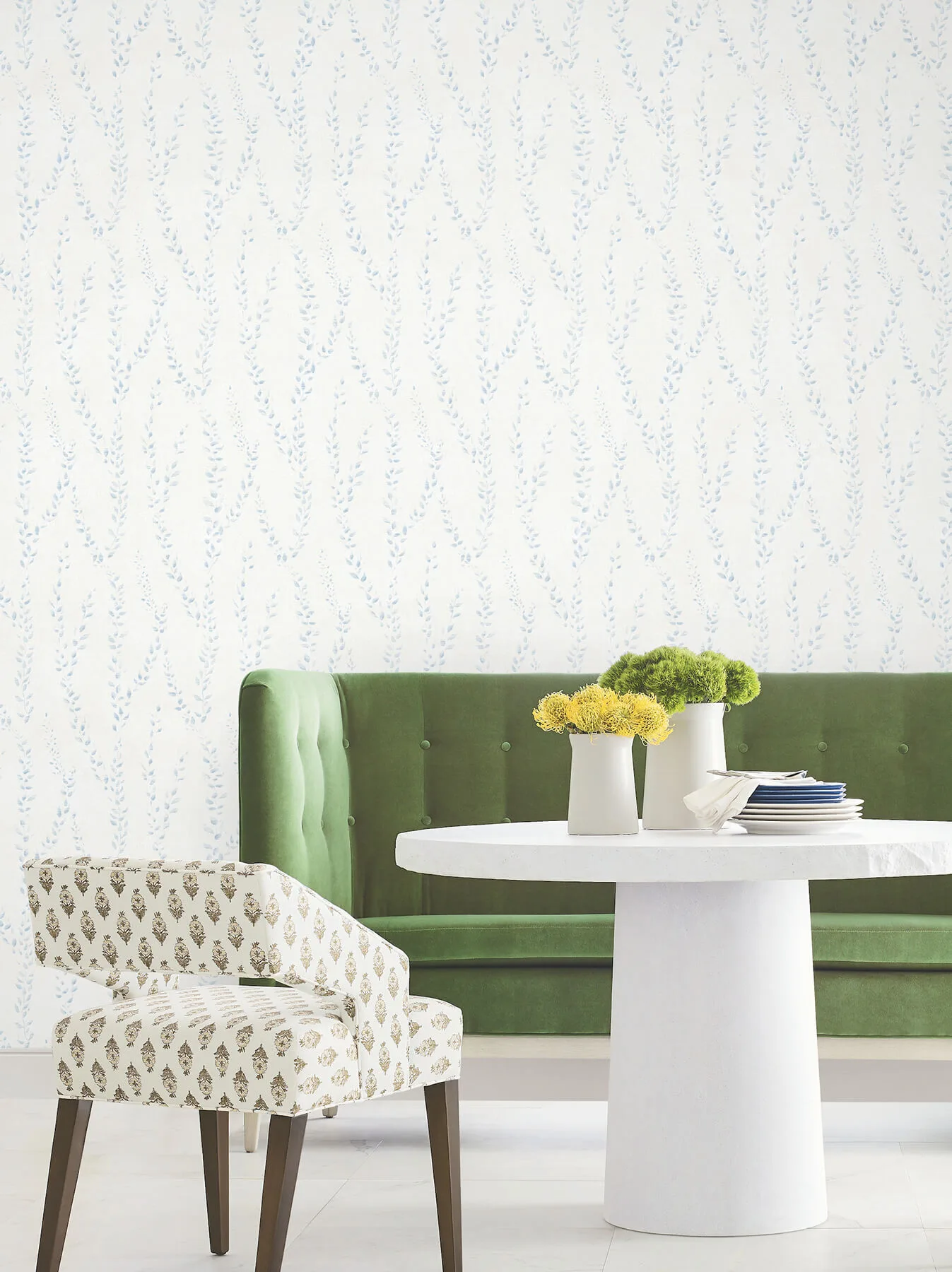 Antonina Vella Alpenrose - Sky Blue Wallpaper | Buy Online Antonina Vella Alpenrose wallpaper, color Sky Blue, SKU LL3253