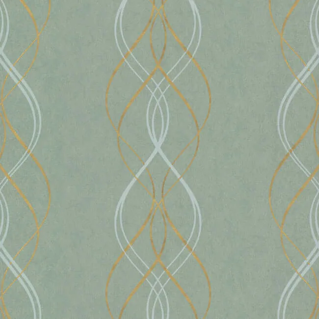 Antonina Vella Aurora wallpaper, color Blue & Gold, SKU NW3551