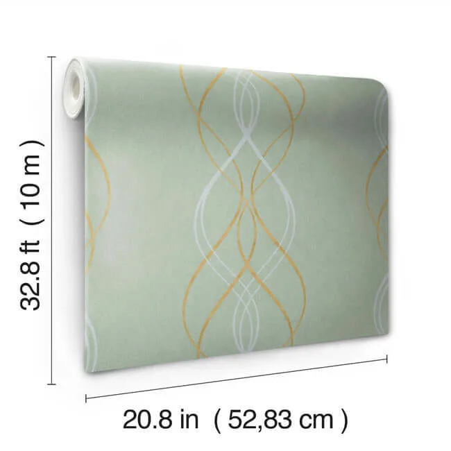 Antonina Vella Aurora - Blue & Gold Wallpaper | Buy Online Antonina Vella Aurora wallpaper, color Blue & Gold, SKU NW3551