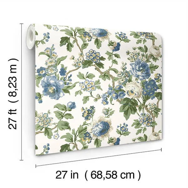 Antonina Vella Beatrix wallpaper, color Blue & Green, SKU VP1352