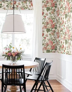 Antonina Vella Beatrix wallpaper, color Coral & Sage, SKU VP1351