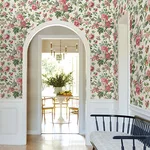 Antonina Vella Beatrix - Coral & Sage Wallpaper | Buy Online Antonina Vella Beatrix wallpaper, color Coral & Sage, SKU VP1351
